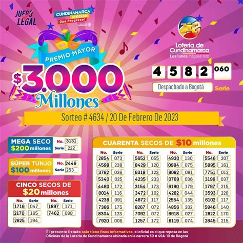 Lotería de Cundinamarca: resultado último sorteo lunes 24 de .
